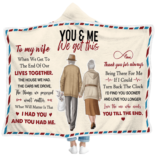 Oversized Wearable Hooded Blanket - "To My Wife"