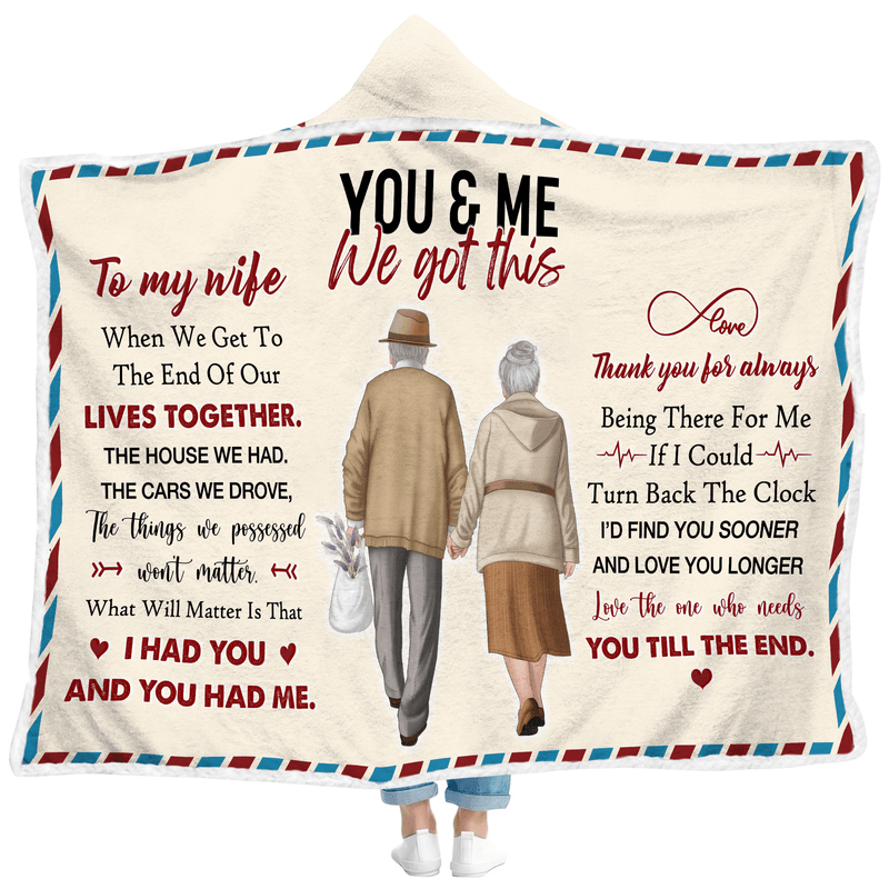 Oversized Wearable Hooded Blanket - "To My Wife"
