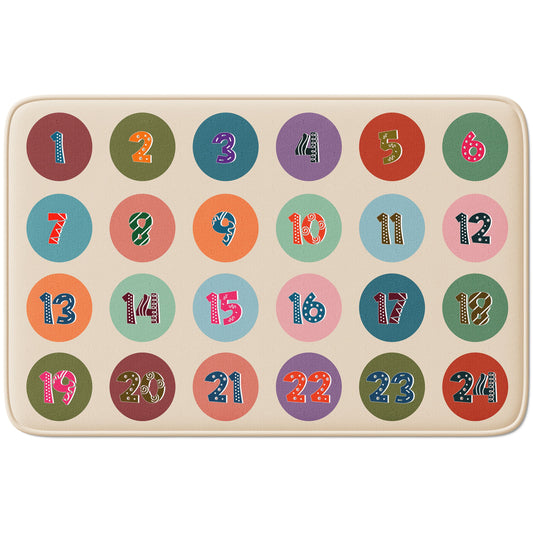 Retro Number Educational Classroom Rug
