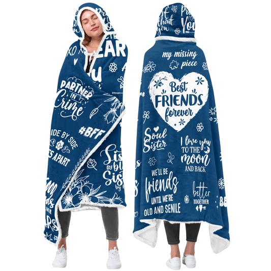 Oversized Wearable Hooded Blanket - "Best Friend Forever"