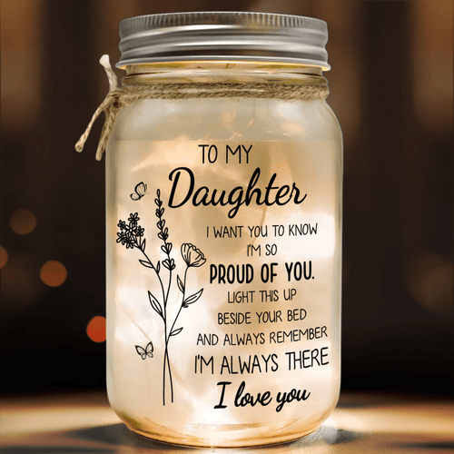 Mason Jar Night Light for Daughter - "I'm So Proud of You"