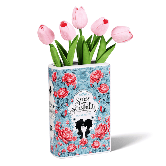Premium Ceramic Book Vase - "Sense and Sensibility"