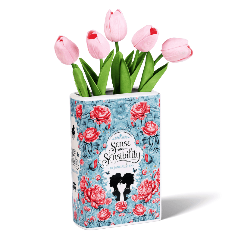 Premium Ceramic Book Vase - "Sense and Sensibility"