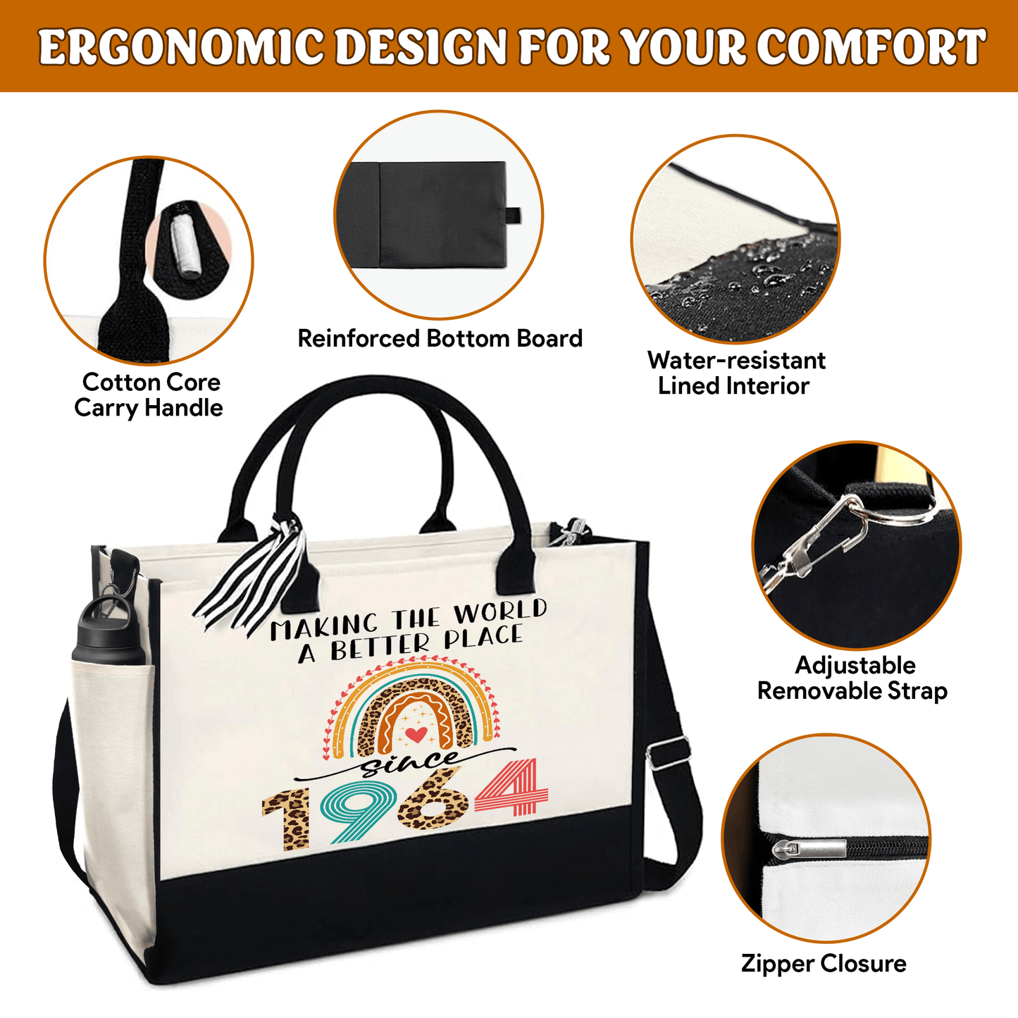 Canvas Tote Bag - "Making The World A Better Place Since 1964"