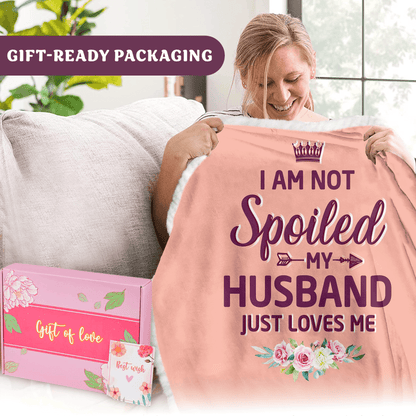 Oversized Wearable Hooded Blanket - "My Husband Just Loves Me" (Rose Pink)