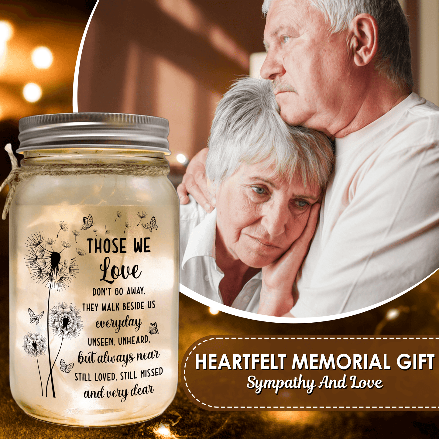 Mason Jar Night Light - "Those We Love Don't Go Away"