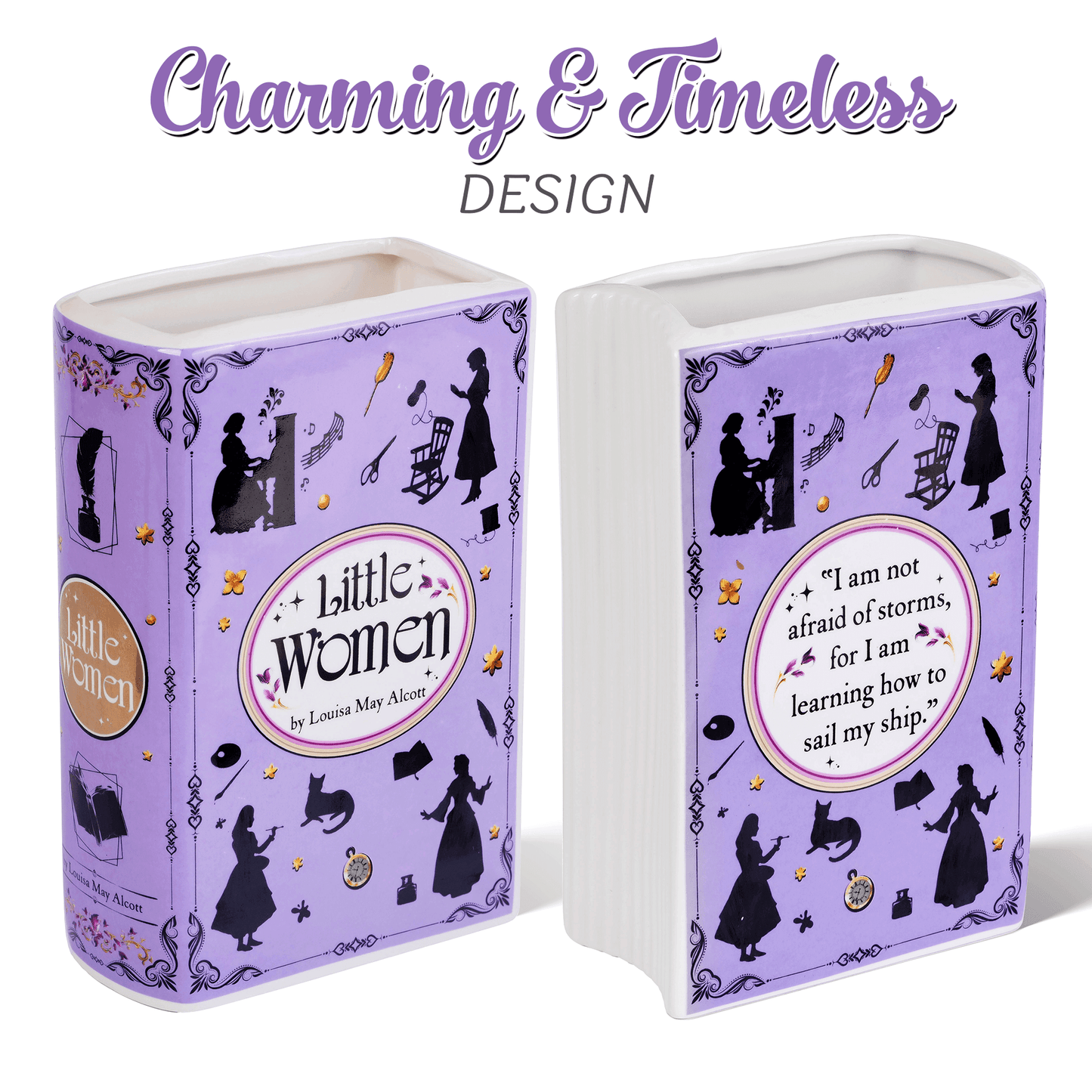 Premium Ceramic Book Vase - "Little Women"