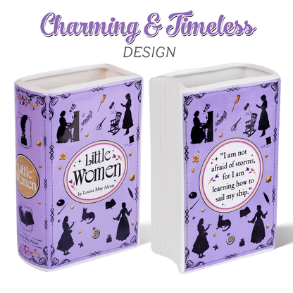 Premium Ceramic Book Vase - "Little Women"