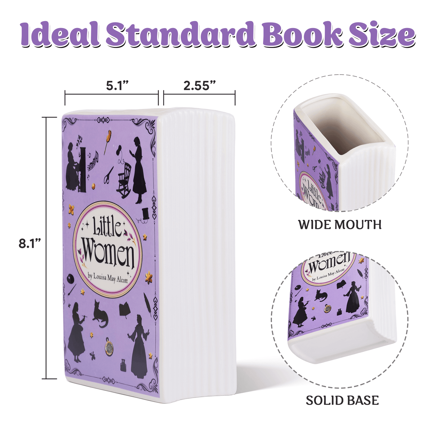 Premium Ceramic Book Vase - "Little Women"