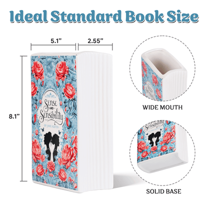 Premium Ceramic Book Vase - "Sense and Sensibility"