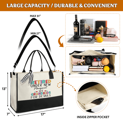 Canvas Tote Bag - "Retired Under New Management"