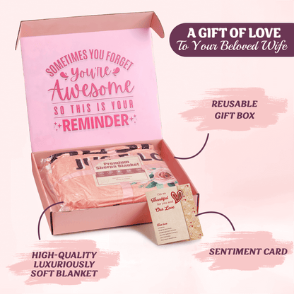 Oversized Wearable Hooded Blanket - "My Husband Just Loves Me" (Rose Pink)