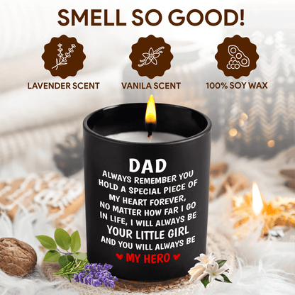 Lavender Scented Candle - "Dad, You Will Always Be My Hero"