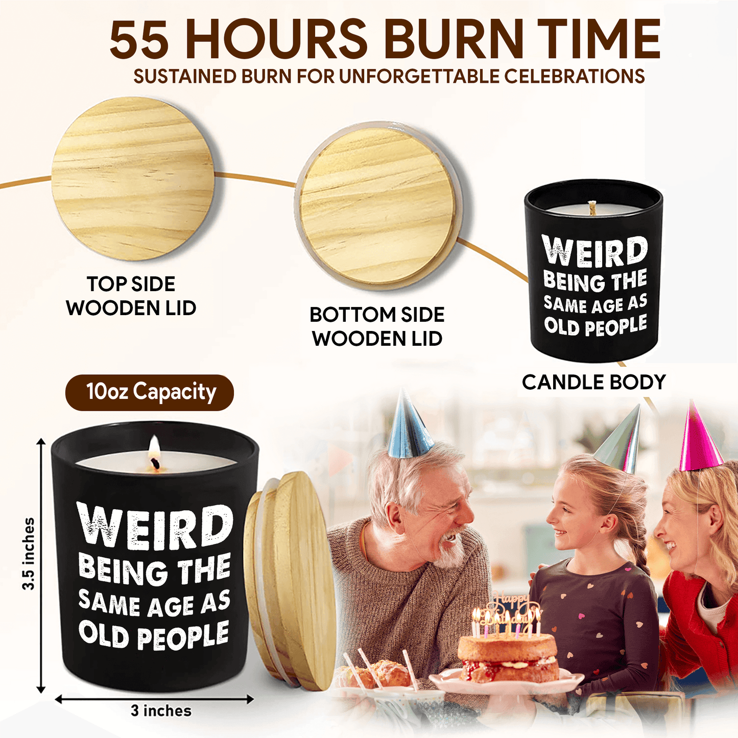 Lavender Scented Candle - "Weird Being The Same Age As Old People"