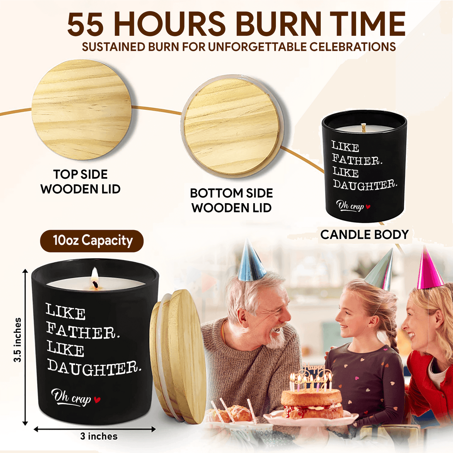 Lavender Scented Candle - "Like Father, Like Daughter. Oh Crap"