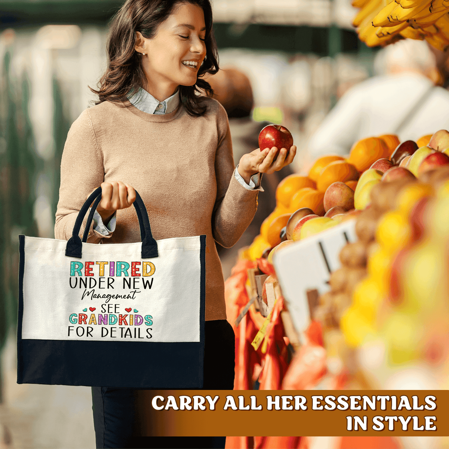 Canvas Tote Bag - "Retired Under New Management"