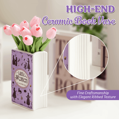Premium Ceramic Book Vase - "Little Women"
