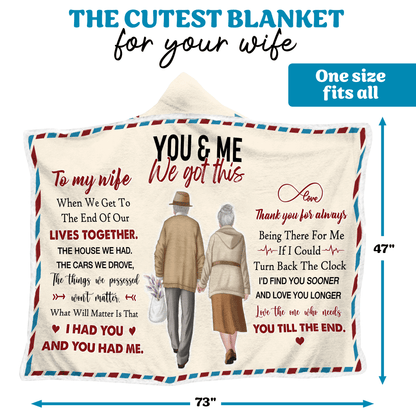 Oversized Wearable Hooded Blanket - "To My Wife"