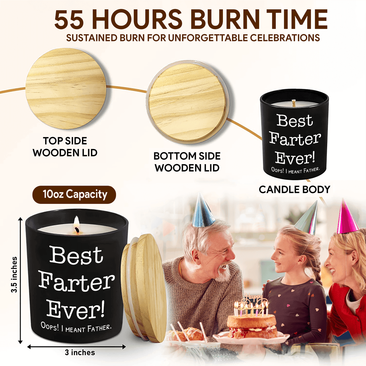 Lavender Scented Candle - "Best Farter Ever! Oops! I Meant Father"