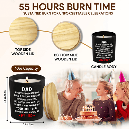 Lavender Scented Candle - "Dad, You Will Always Be My Hero"
