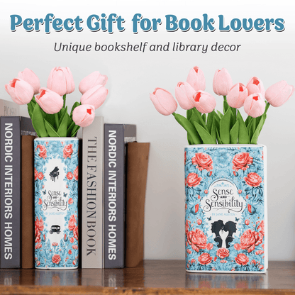 Premium Ceramic Book Vase - "Sense and Sensibility"