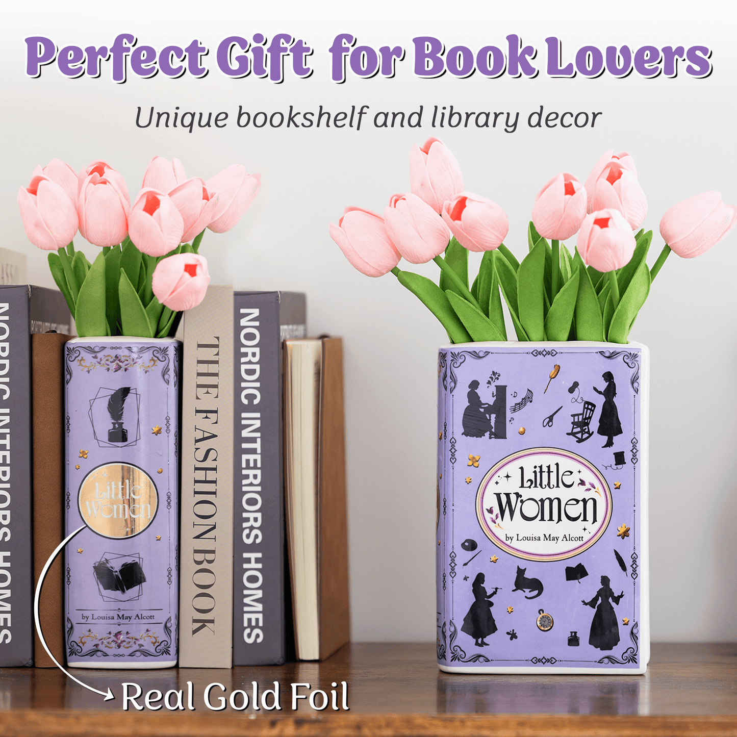 Premium Ceramic Book Vase - "Little Women"