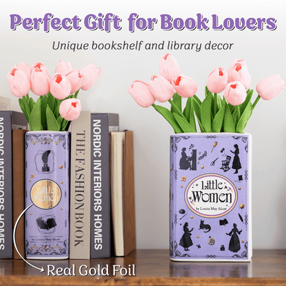 Premium Ceramic Book Vase - "Little Women"