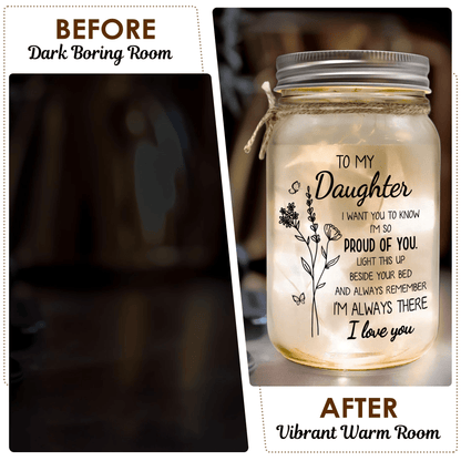 Mason Jar Night Light for Daughter - "I'm So Proud of You"