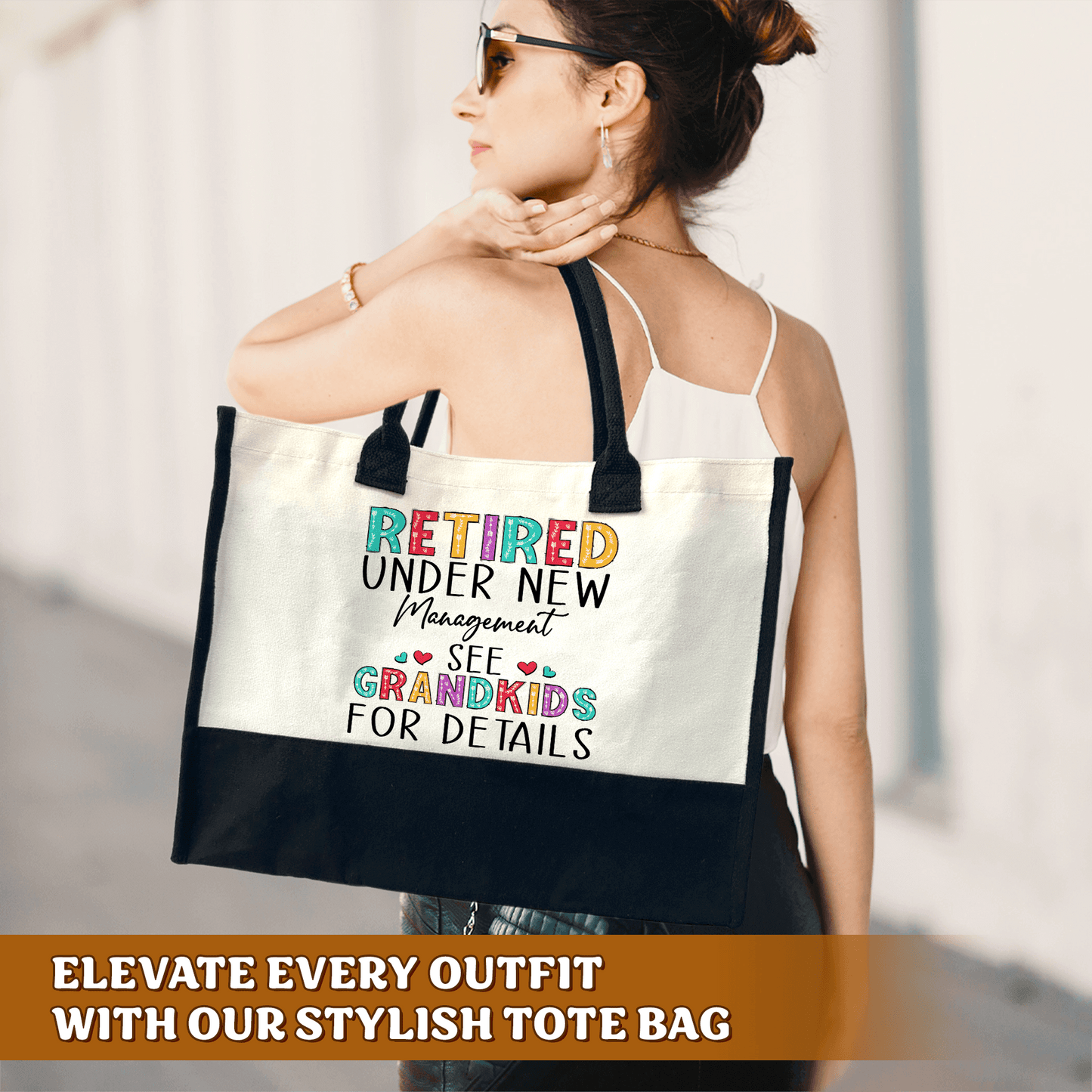 Canvas Tote Bag - "Retired Under New Management"