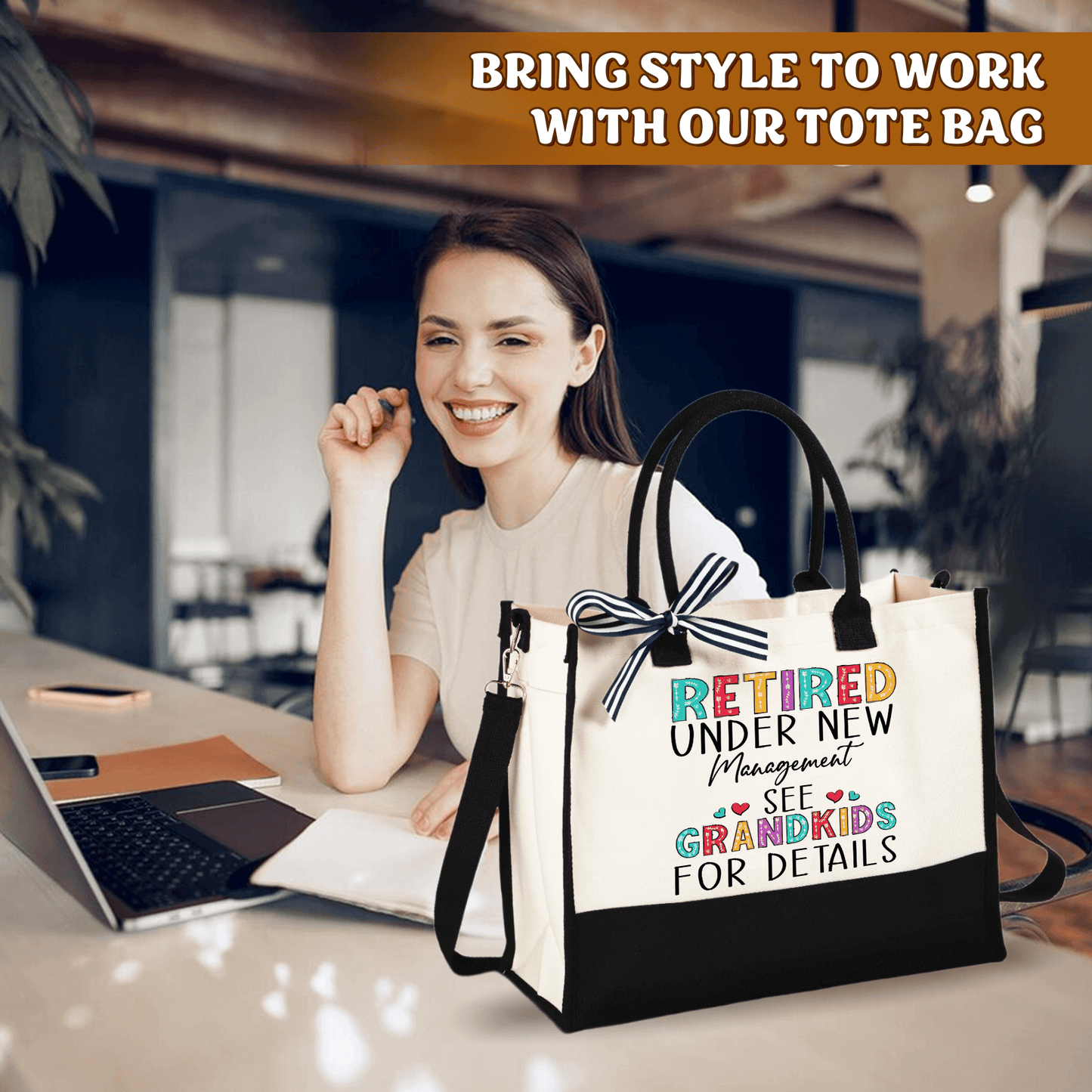Canvas Tote Bag - "Retired Under New Management"