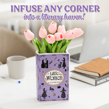 Premium Ceramic Book Vase - "Little Women"
