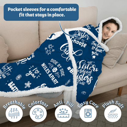 Oversized Wearable Hooded Blanket - "Best Friend Forever"