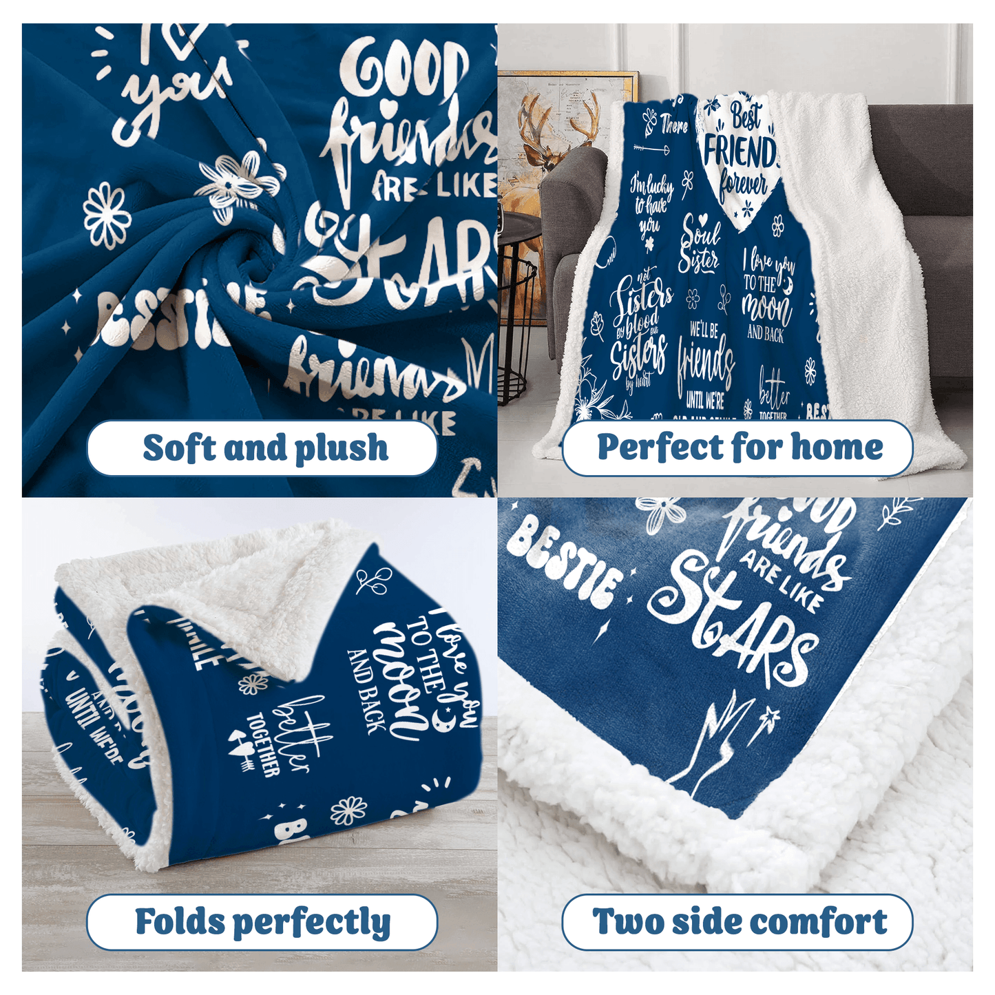 Oversized Wearable Hooded Blanket - "Best Friend Forever"