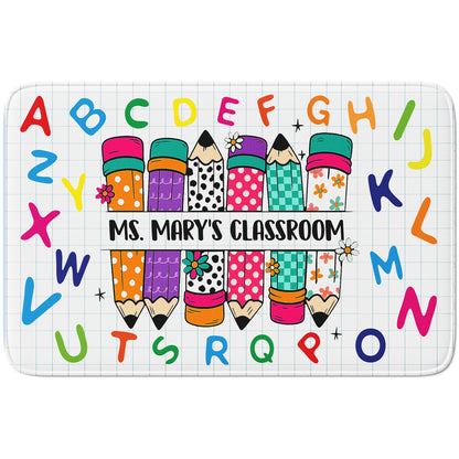 Personalized Welcome Classroom Rug - Colorful Alphabet