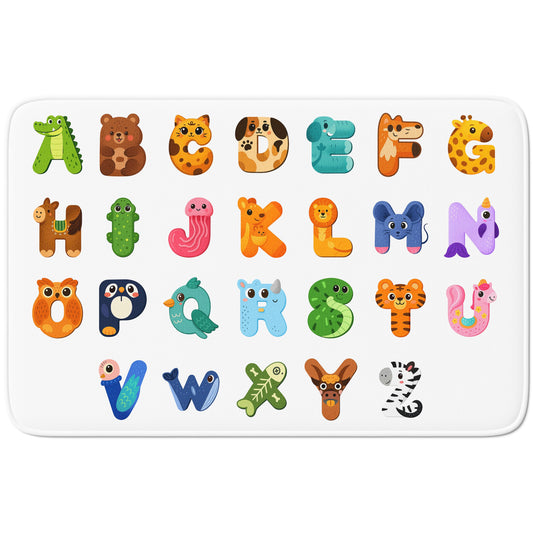 ABC Cute Animals Alphabet Educational Classroom Rug