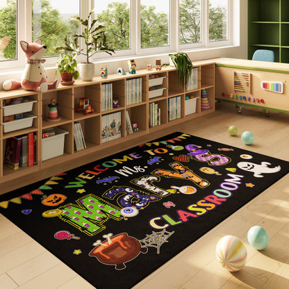Personalized Halloween Classroom Rug - Welcome to Our Class