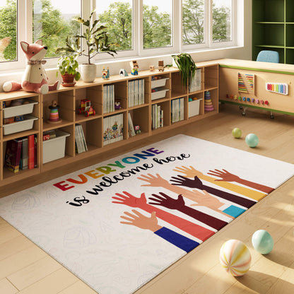 Welcome Classroom Rug - Hands Up