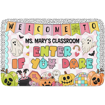 Personalized Halloween Classroom Rug - Enter If You Dare